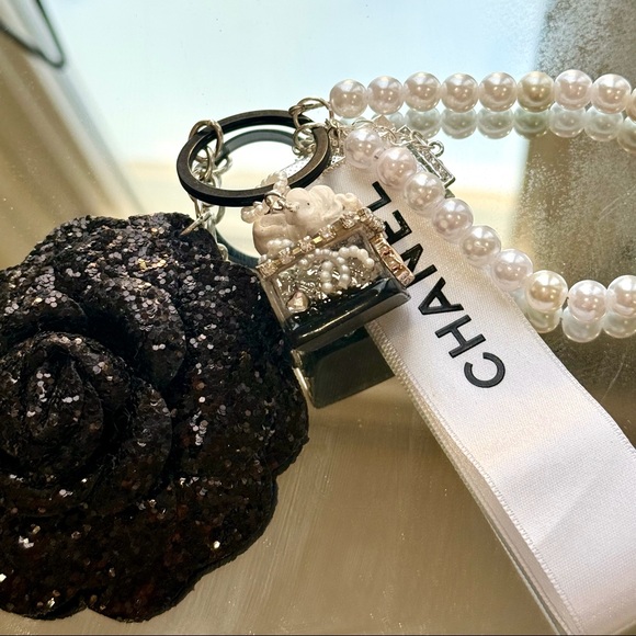 Authentic Chanel Ribbon With Handmade Bag Charm - Picture 2 of 6